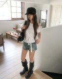 Perry Back Pocket Short Denim Shorts