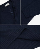 Dense Lambs Wool Henley Neck Knit