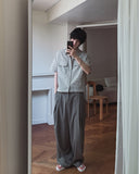 Robre double crop check short sleeve shirt