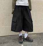 Corody Banding String Corduroy Cargo Bermuda Pants