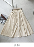 Kelly Flare Banding Long Skirt (Belt Set)