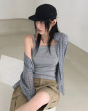Noki see-through check oversized fit shirt
