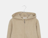 Luyou pocket knit hooded zip-up