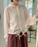 Huuri Summer Punching Hood Zip-up Cardigan