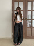 Evil Shirring Crop Puff Ribbon Smoke Blouse