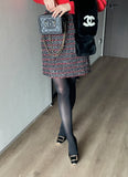 Cleans Check Tweed A-Line Mini Skirt