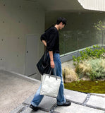 Sand brush wide denim pants