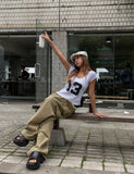 13 Numbering Ruffle Cap Sleeve Short Sleeve