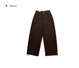 Forcial Brushed Corduroy String Wide Pants