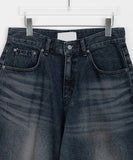 Myusen Damage Washing Bermuda Denim Pants