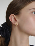 Ice Block Silver One-Touch Earrings S