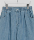 [unisex] Miguel Banding Carpenter Linen Denim Bermuda Pants