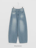 Hipas Washing Balloon Wide Denim Pants