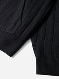 High neck knit zip-up cardigan