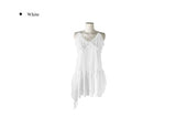 Lass Chiffon Lace Frill Sleeveless One Piece