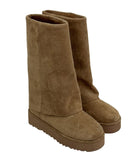 1186 Suede Warmer Sheepskin Long Boots (4cm)