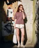 Georgette Cool Stripe Short Sleeve T-shirt