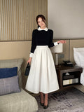 Siez Color Matching Button Collar Knit