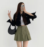 Vintage Washing Pocket Crop Denim Jacket