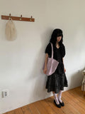 Chiyo Check Frill Tiered Midi Skirt
