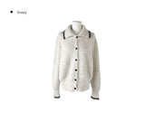 Ruggie Color Matching Collar High Neck Button Knit