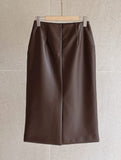 Roel Leather H-Line Skirt