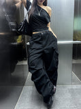 Drape Shirring Unbalance Off-Shoulder T-Shirt