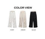 Deo Side Rivet Snap Button Cotton Pants