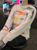 S/S crayon bookle knit