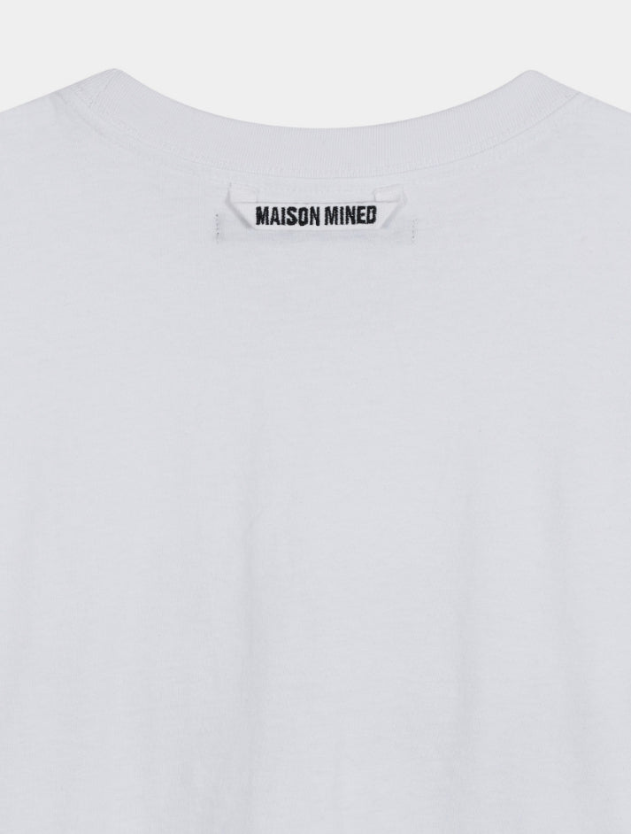 シャツ DOODLE HEART HALF T WHITE SKY MAISON MINED(メゾンミネド) - ドゥードルハート半袖Tシャツ