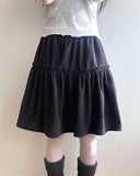 Elna Ribbed Frill Flare Midi Skirt