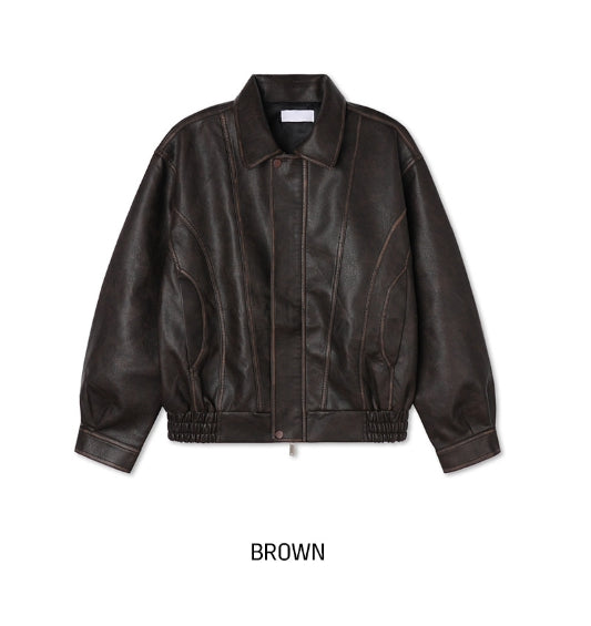 【Euro】Vintage Individual Leather Jacketユーロビンテージ
