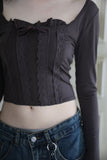 Baby deep neck crop tee
