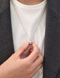 Champagne Moon Dew Drop Silver Volume Necklace
