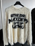 Heavy Angora Lettering Knit