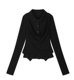 [mnem] Cowl Bustier Shirt Set