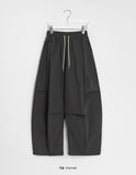[unisex] Bitmottle Curved Banding Balloon Wide Pants