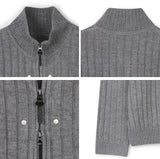 Dien Studded Ribbed Knit Zip-up