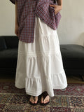 Nayuta Pintuck Tiered Banding Long Skirt