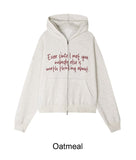 Raton Crop Lettering Brushed Hood Zip-Up