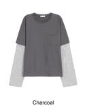 Tia Pocket Layered Long Sleeve Tee