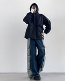 Deepsi Solid Cargo Denim Pants