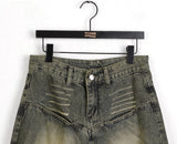 Tessing Catwashing Pocket Denim Long Wide Pants