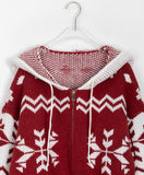Hensil Nordic Hood Knit Zip-Up Cardigan
