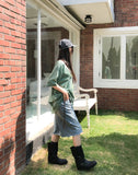 Kota Vintage Back Print Bermuda Denim Pants