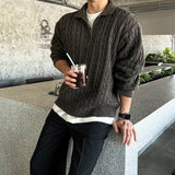 Rope Cable Half Zip-up Knit