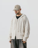 Cable Knit Hoodie Zip up