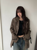 Avil Leather Overfit Blazer Jacket
