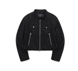 PIPING WOOL BIKER JACKET