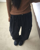 [Brushed Lining] Duco Vintage Cargo Wide Denim Pants